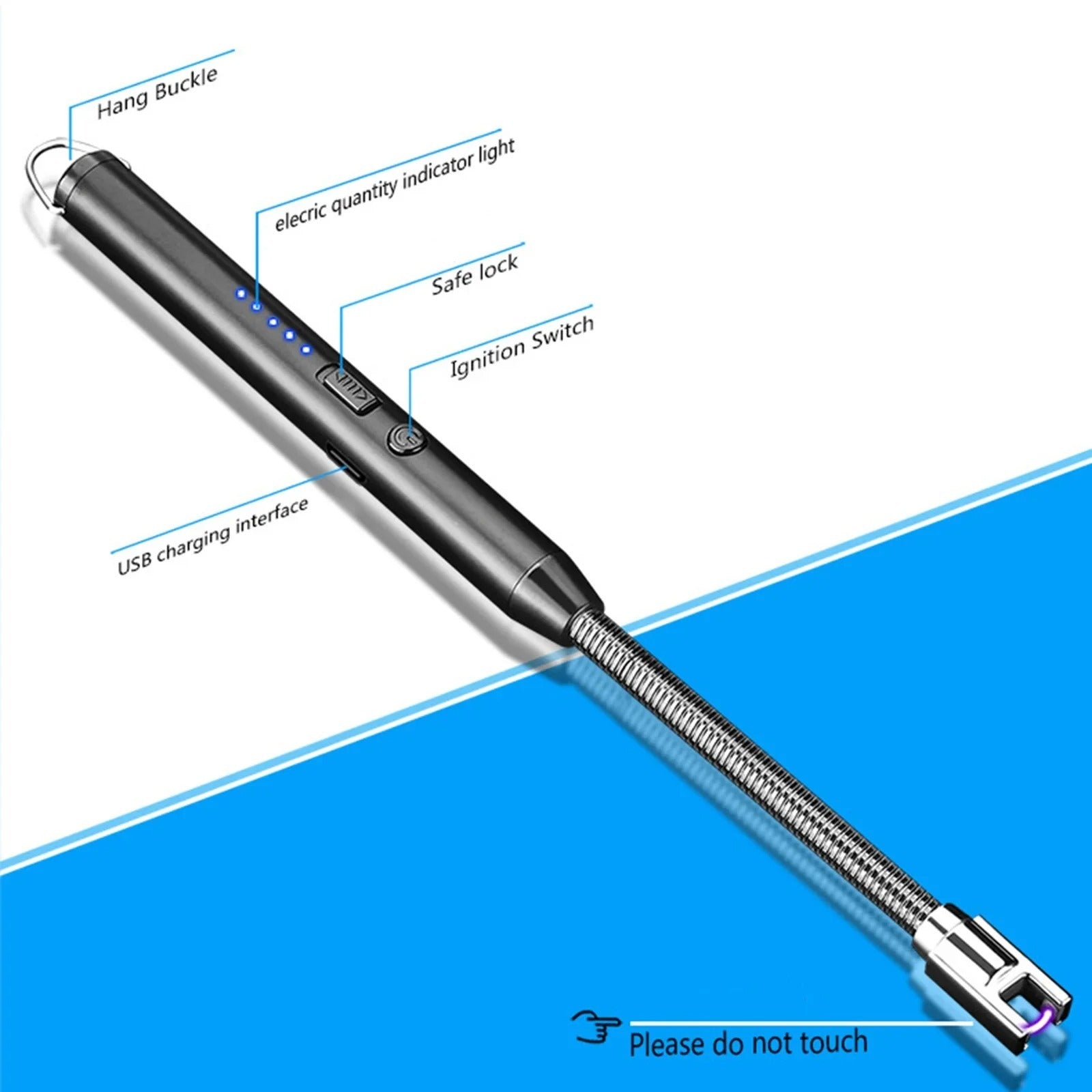 360° Outdoor Kitchen Lighter Usb Rechargeable Portable Electronic Arc Lighter