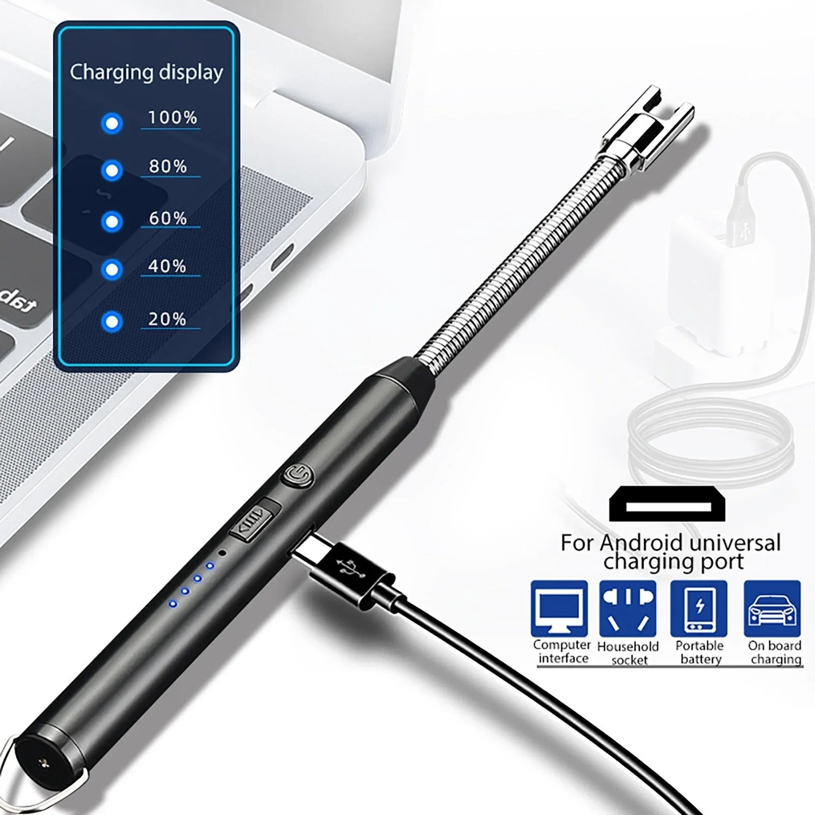360° Outdoor Kitchen Lighter Usb Rechargeable Portable Electronic Arc Lighter